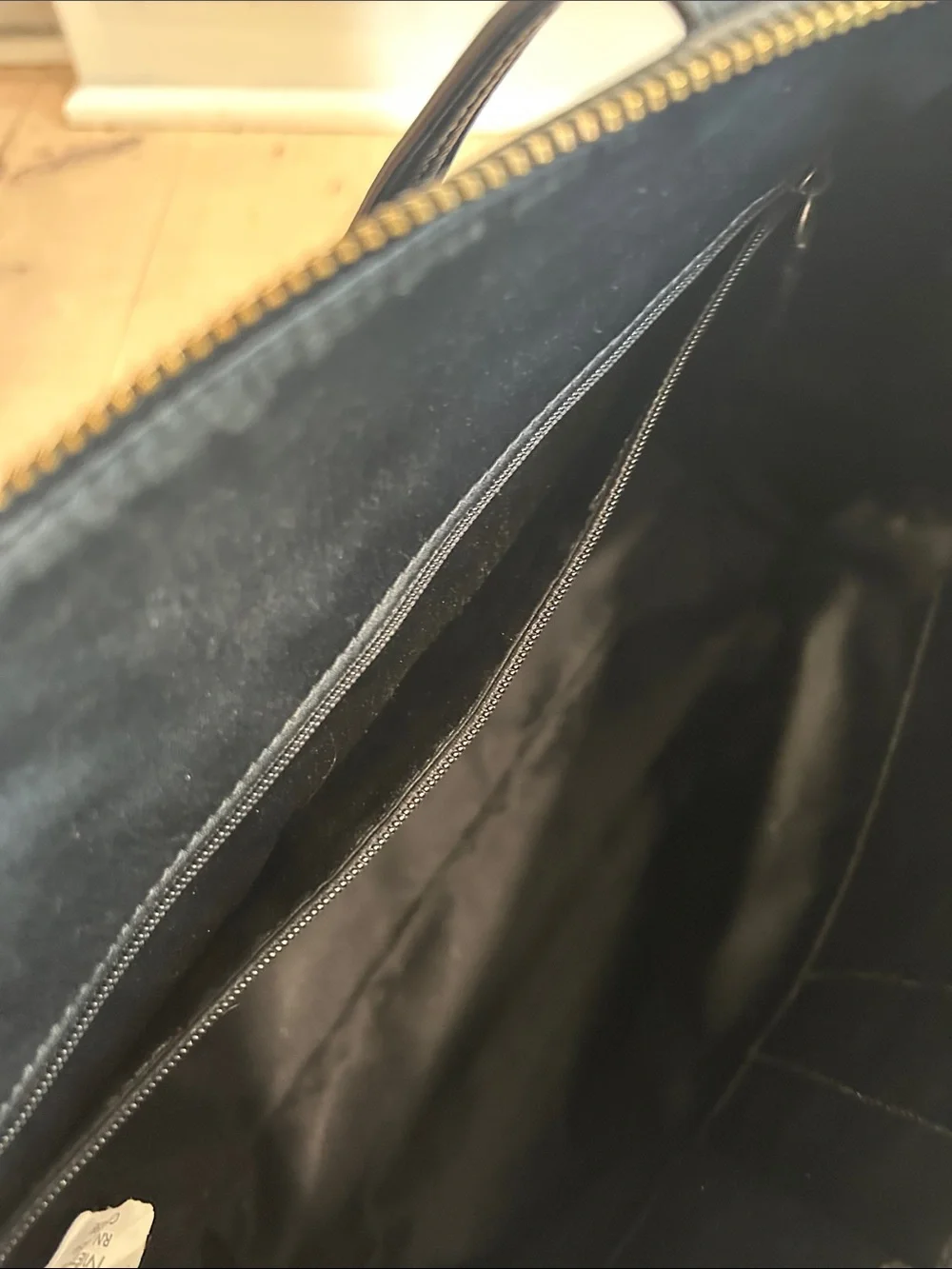 Coach Black Leather & Wool Laptop Tote